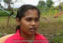 Teenage girl takes responsibility to dispose of village waste