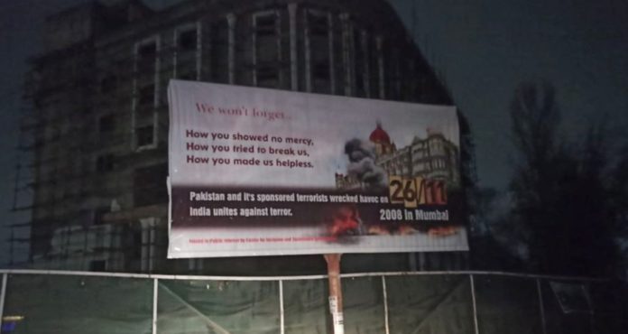 Hoardings put up against Pak in Srinagar for 26/11 Mumbai terror attacks