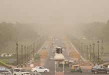 Delhi witnesses dust storm, light rain Dust storm