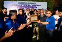 J&K Ranji Trophy Champions Honoured by CM Omar Abdullah in Jammu