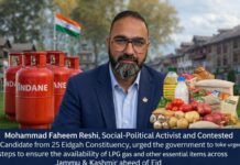 Activist Mohammad Faheem Reshi Urges Govt to Ensure LPG Availability Ahead of Eid in J&K