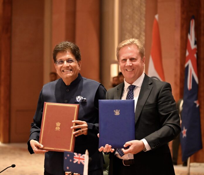 India and New Zealand sign Free Trade Agreement (FTA)