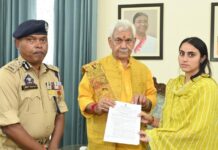 LG Manoj Sinha Hands Appointment Letter to Martyr SI’s Wife Under Rehab Scheme