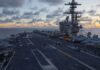 US military says it hit and ‘disabled’ Iranian-flagged Vessel in Gulf of Oman American aircraft carrier USS George Bush deployed near the Strait of Hormuz