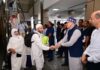 CM Omar Abdullah Receives First Batch of Haj Pilgrims at Srinagar Airport