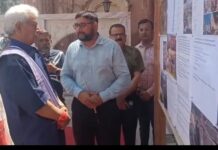 LG Sinha visits damaged Gada Dari temple in Jammu, orders restoration work