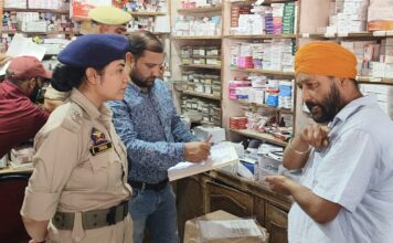 Police, Drug Department Inspect Chemist Shops in Poonch