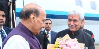Rajnath Singh Arrives in Srinagar Ahead of Kargil Vijay Diwas Commemorations