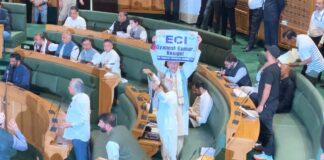 Congress members protest in J&K Assembly, demand CEC’s resignation