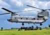 Army demonstrates rapid deployment of artillery using Chinook helicopters