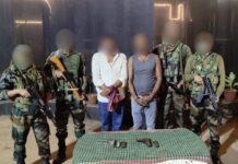 Two apprehended, arms and ammunition recovered in joint operation in Tripura