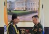 Army chief visits Russian artillery academy, fires traditional cannon at Peter and Paul Fortress