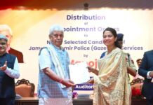 J&K LG Sinha hands over appointment letters to 29 newly appointed JKPS officers
