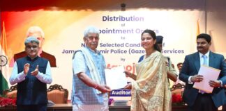 J&K LG Sinha hands over appointment letters to 29 newly appointed JKPS officers