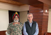 J&K CM meets outgoing NCC ADG Maj Gen Anupinder Bevli