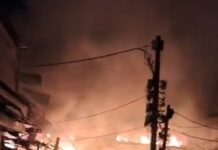 Major Fire Engulfs Jammu’s Shiv Market, Damages Over Two Dozen Shops